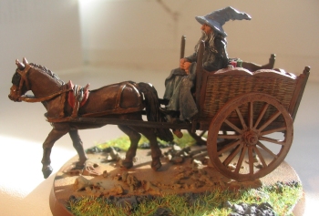 Painted Miniature - Gandalf in Cart